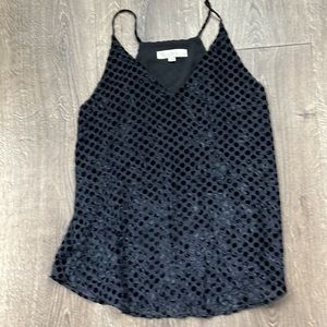 Loft Black velvet tank